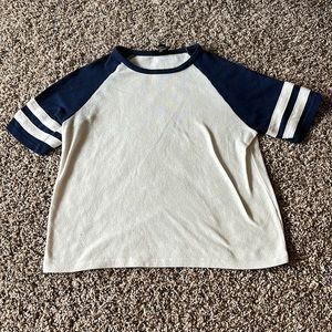 Forever 21 blue and white baseball tee size S